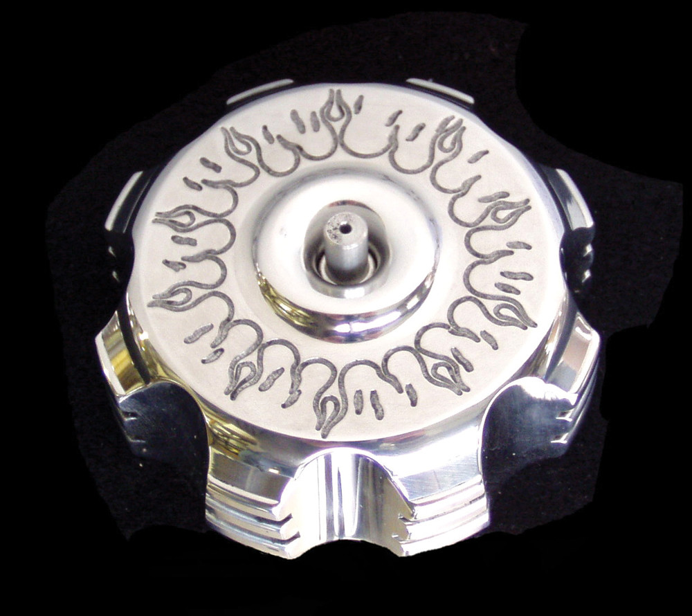 MODQUAD BILLET GAS CAP (BLACK FLAMES)