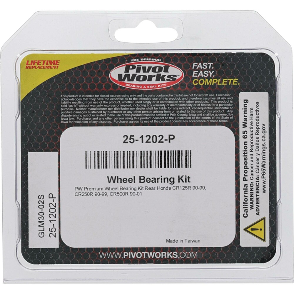 Pivot Works Premium Rear Wheel Bearing Kit Honda CR125R / CR250R / CR500R 1990-2001
