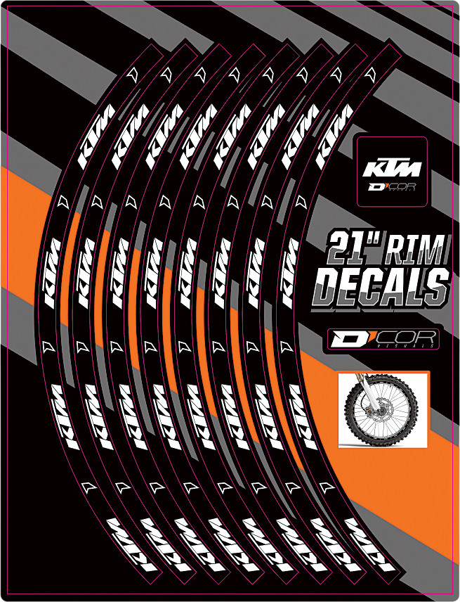 D-COR RIM DECALS 21" KTM LOGO FRONT