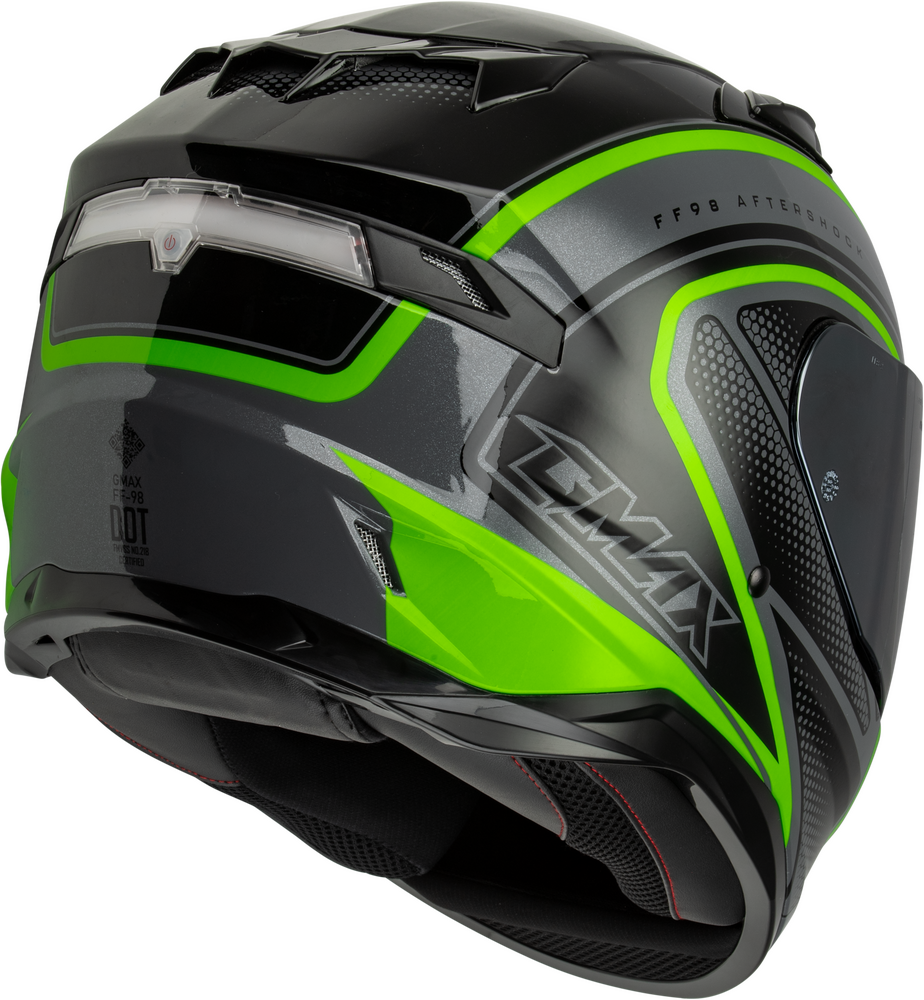 GMAX FF-98 AFTERSHOCK HELMET GREY/NEON GREEN XS