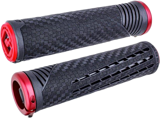 ODI CF11 V2.1 BMX GRIPS PEARL BLK/RED W/MATTE RED