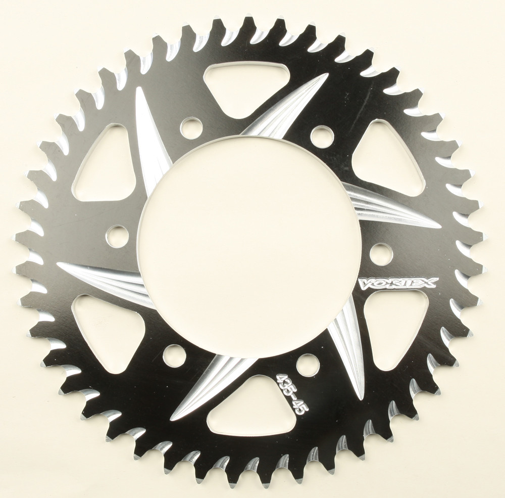 VORTEX REAR CAT5 SPROCKET ALUMINUM 45T-520 BLK KAW/SUZ/YAM