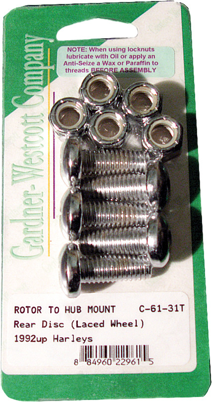 Gardnerwestcott Rear Brake Rotor Torx Torx Buttonhead 92-Up Laced