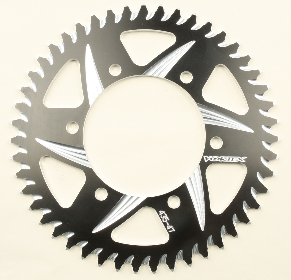 VORTEX REAR CAT5 SPROCKET ALUMINUM 47T-520 BLK KAW/SUZ/YAM