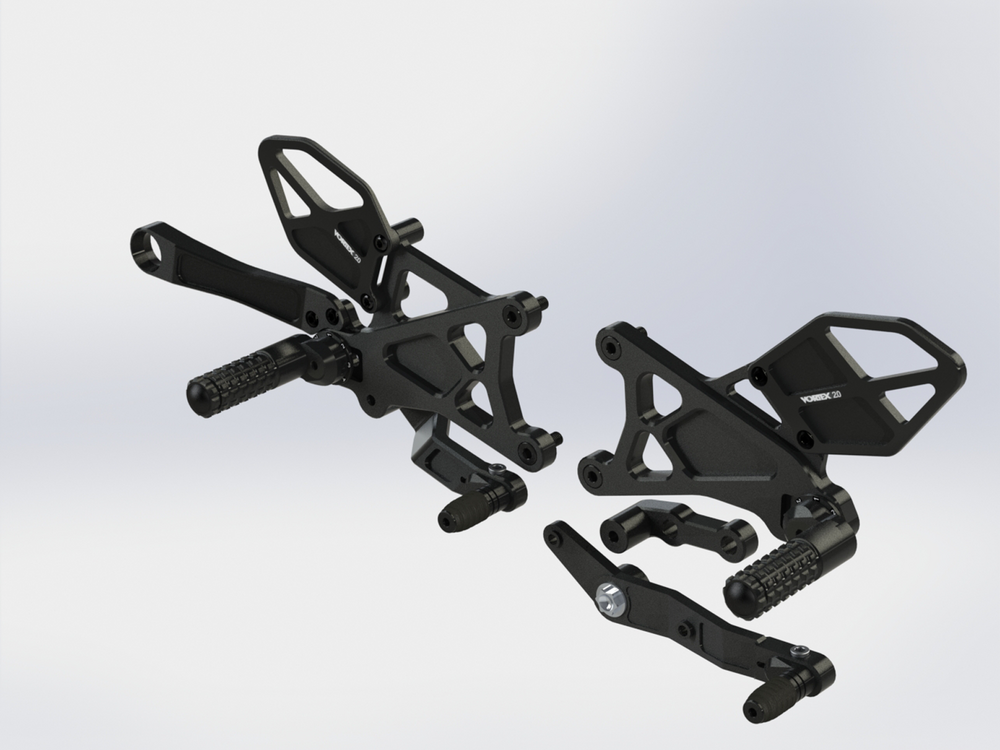 VORTEX REAR SET COMPLETE BLK YAM