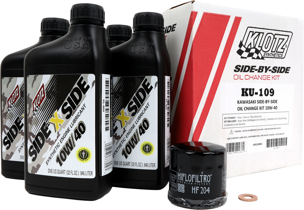 Klotz Kawasaki SxS 4qt Synthetic Oil Change Kit