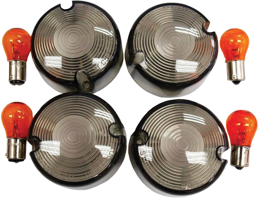 HARDDRIVE SMOKED TURN SIGNAL LENS KIT DOMED