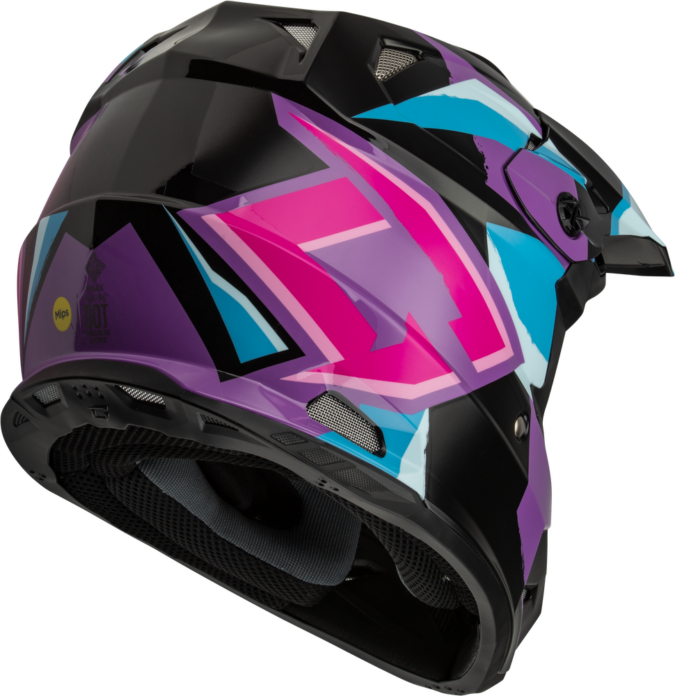 GMAX MX-96 SPLINTER HELMET BLACK/PURPLE/BLUE 2X