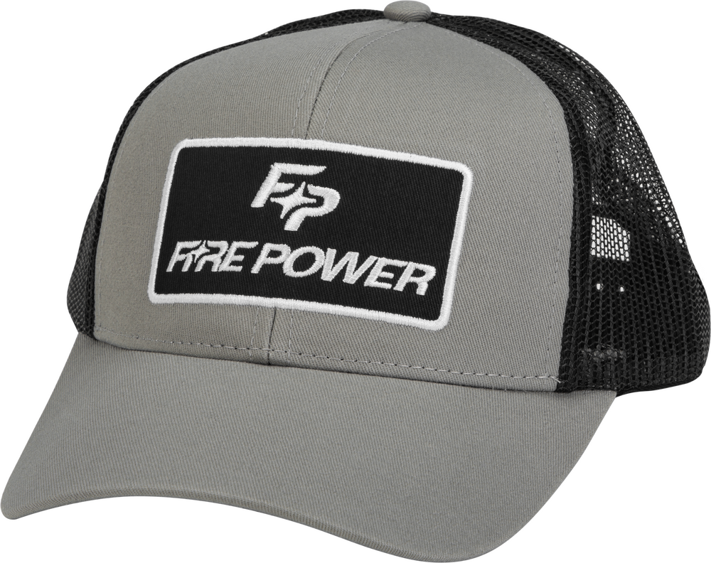 Fire Power Curved Bill Hat — Grey/Black