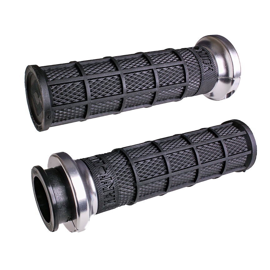 Odi Lock-On Hart-Luck Full-Waffle Black/Silver Indian Tbw 1"