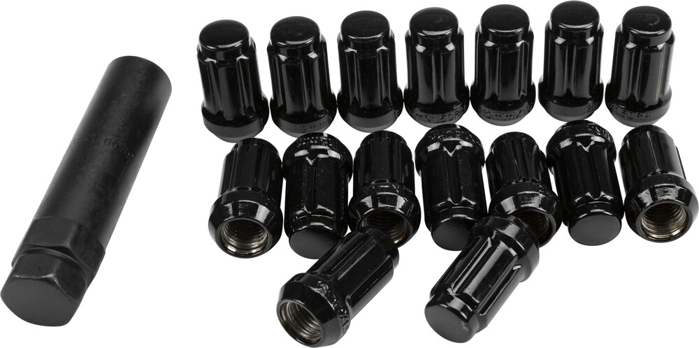 AWC 12MMX1.50 LOCK STYLE LUG NUTS BLACK W/KEY 16/PK