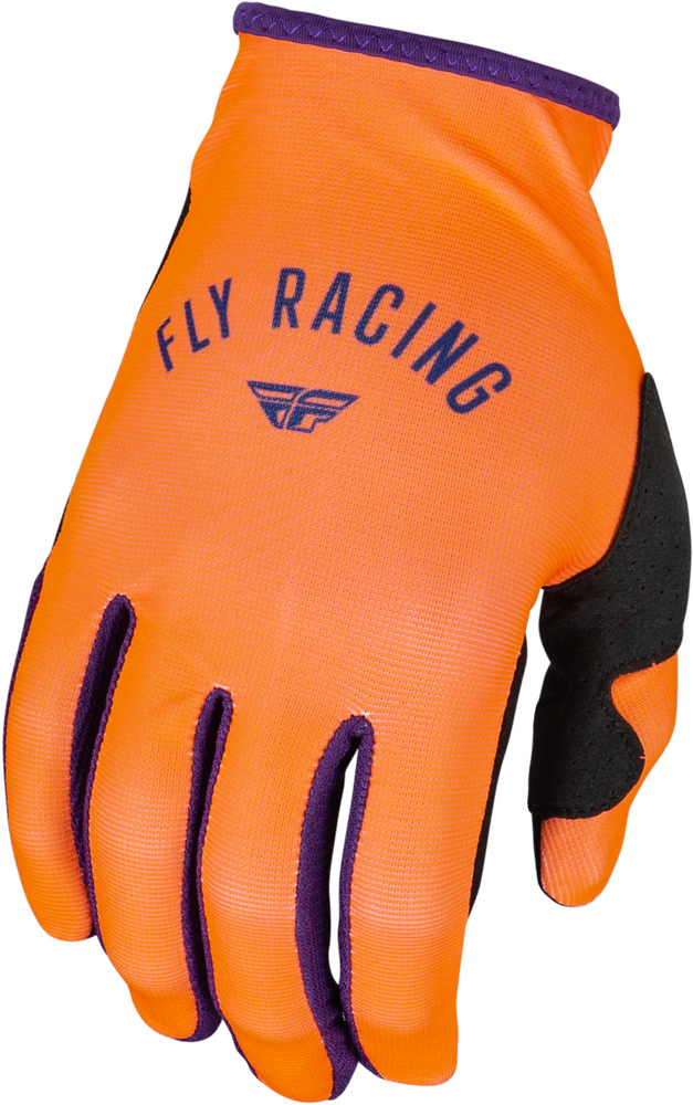 Fly Racing Girl's Lite Gloves — Neon Coral/ Deep Purple