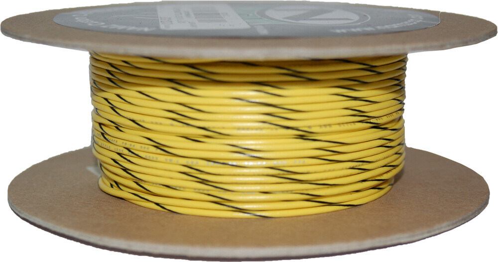 #18-GAUGE YELLOW/BLACK STRIPE 100' SPOOL OF PRIMARY WIRE
