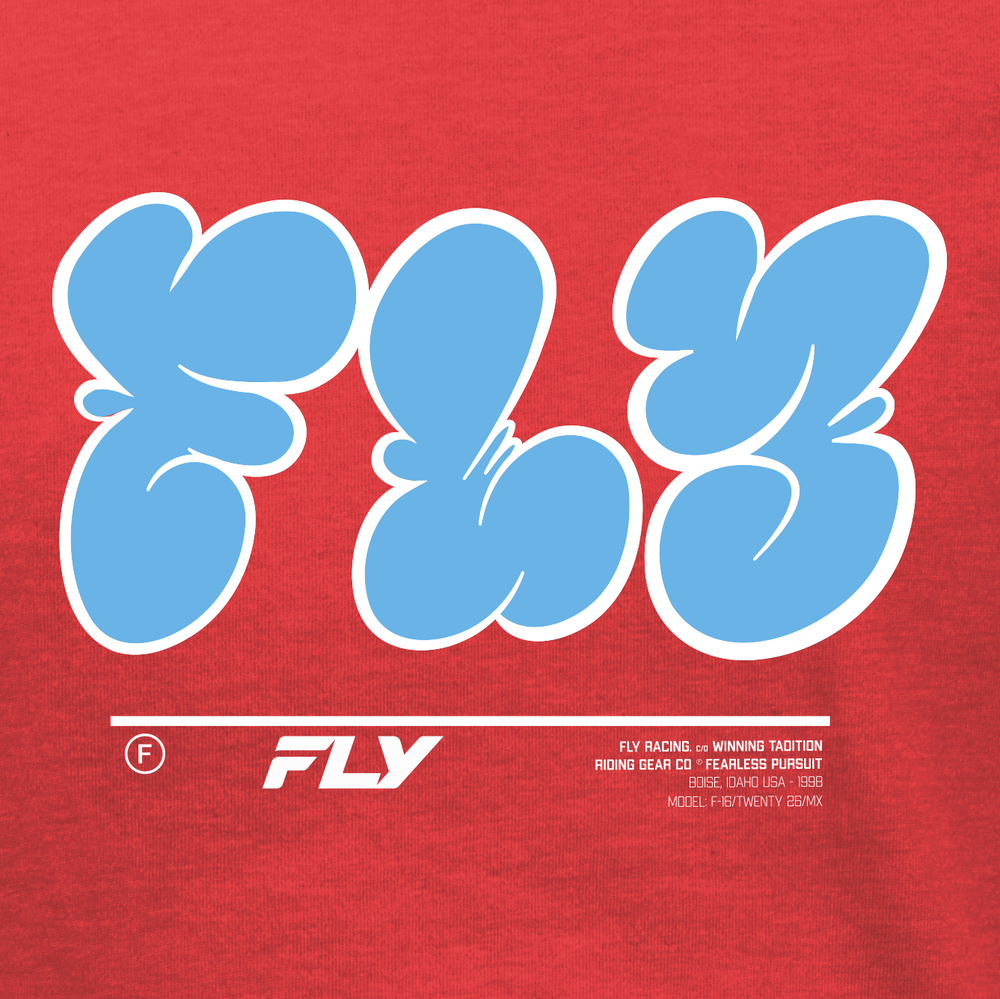 FLY RACING YOUTH FLY GRAFFITI TEE RED YS