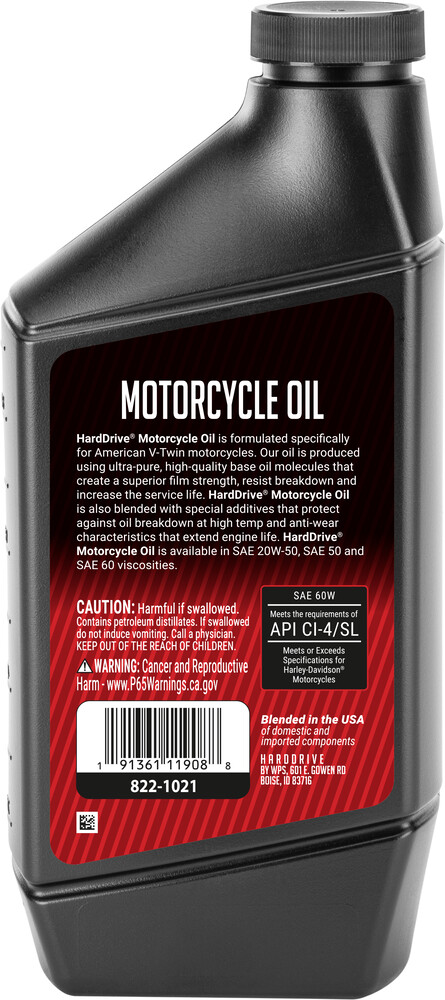 HARDDRIVE ENGINE OIL 60W 1QT