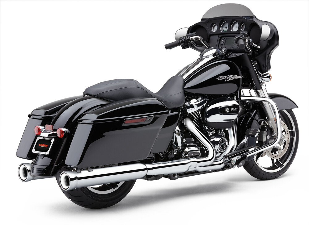 Cobra 4" Nh Slip-Ons Chrome Flh/Flt 17-25