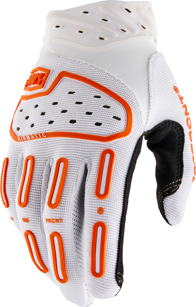 100-Percent Airmatic 2 Gloves — White/Orange