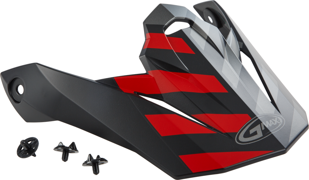 Gmax Fame MX-86 Visor w/Screws — Black/Red/Silver