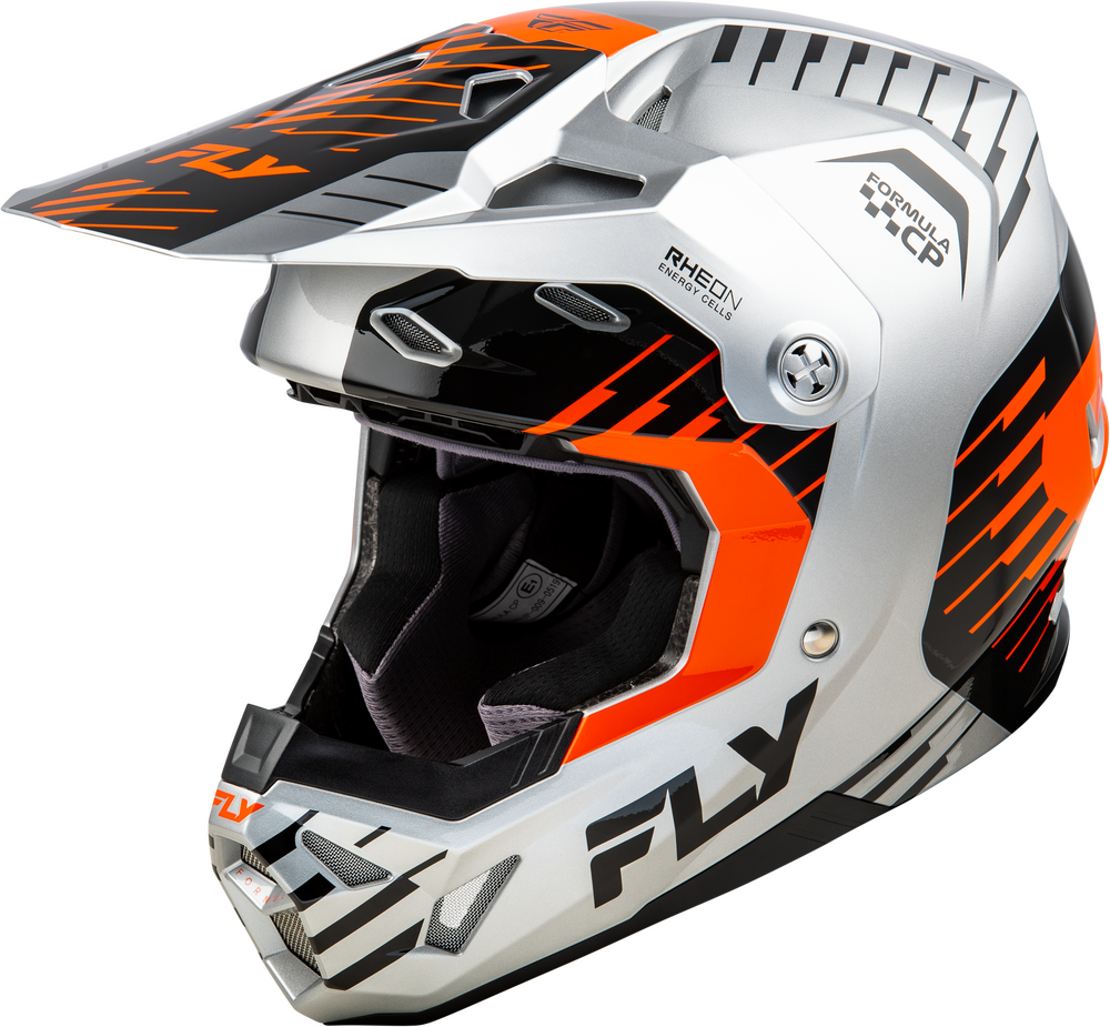 Fly Racing 2025 Formula CP Slice Helmet — Grey/Orange/Black