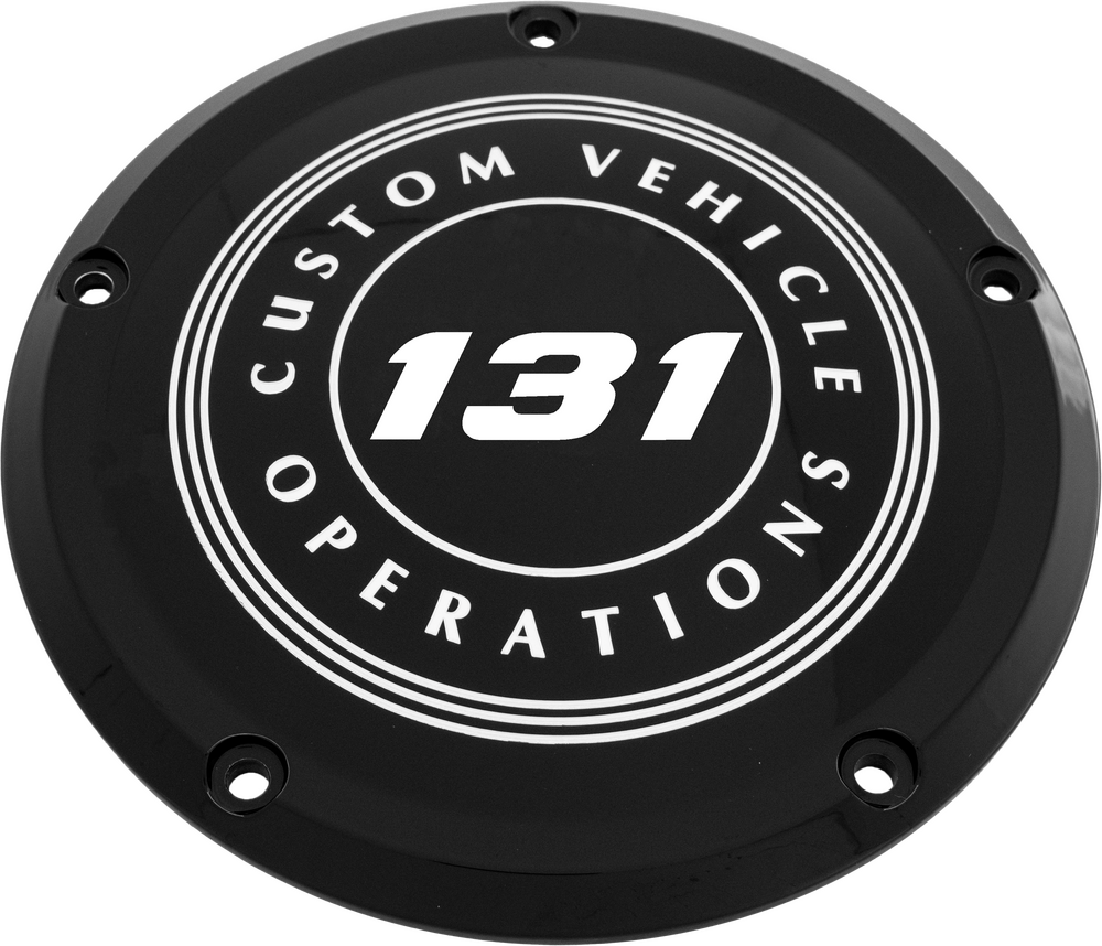 CUSTOM ENGRAVING 7   M8 FLT/FLH DERBY COVER 131 CVO BLACK