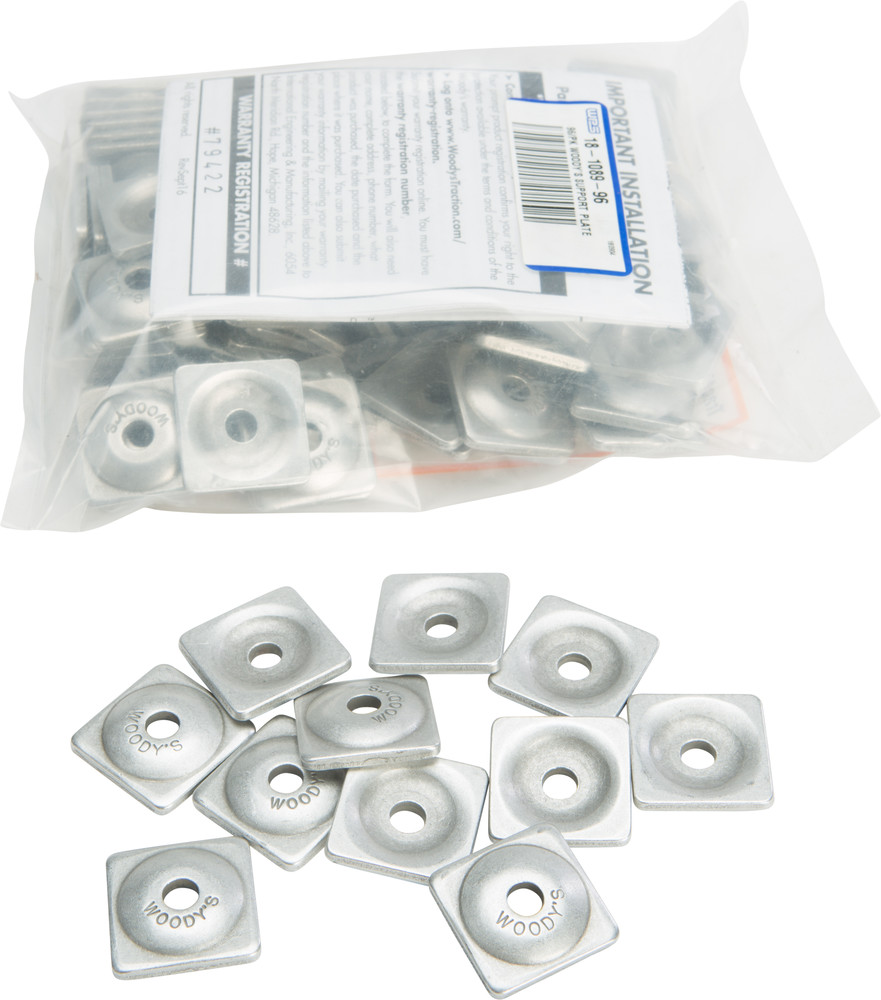 WOODYS DIGGER SUPPORT PLATES SQUARE ALUM. 1/4" 96/PK