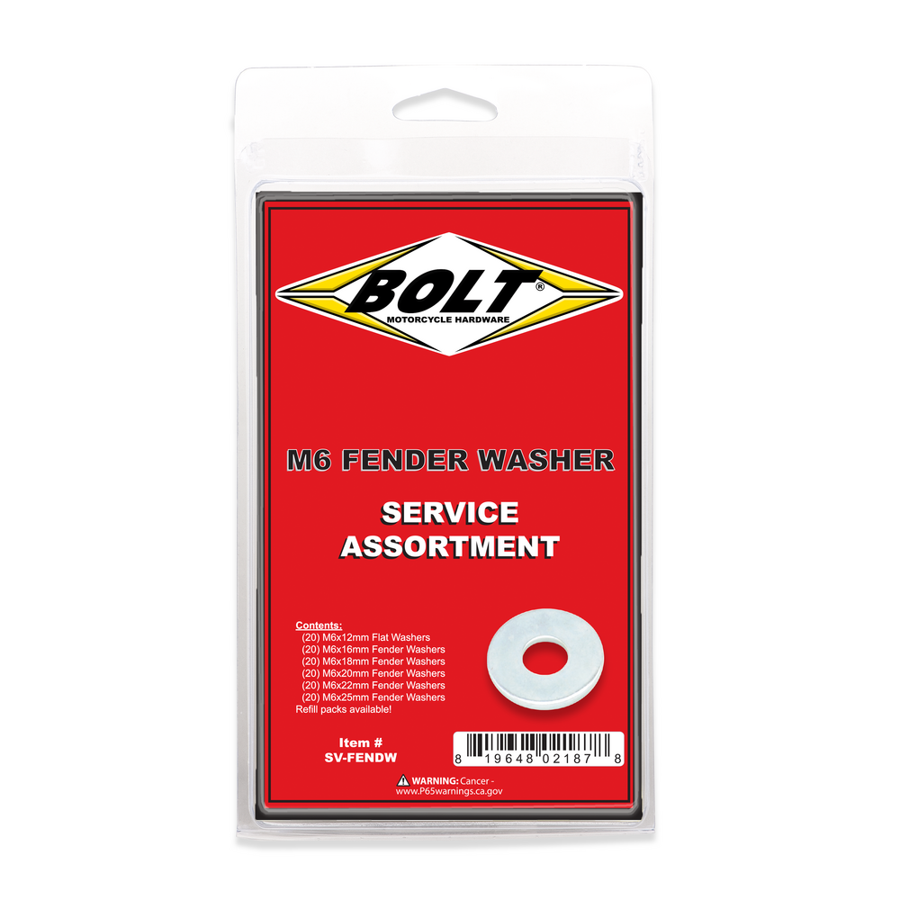 M6 FENDER WASHER ASSORTMENT 120 PIECE KIT