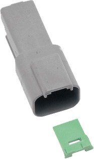 Namz Custom Cycle 2-Wire Grey Deutsch Rcptcl & Wdglck Hd# 72122-94gy