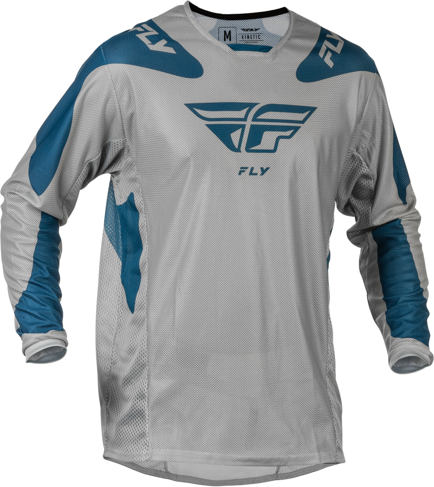 Fly Racing 2025.5 Kinetic Mesh Sym Jersey — Grey/Blue
