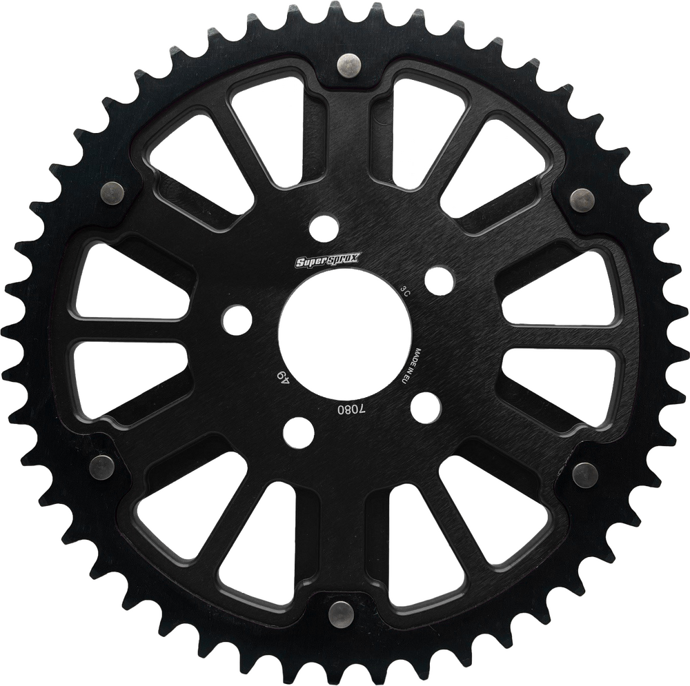STEALTH 51T REAR SPROCKET BLK ALUM CAR  BLK STEEL TEETH