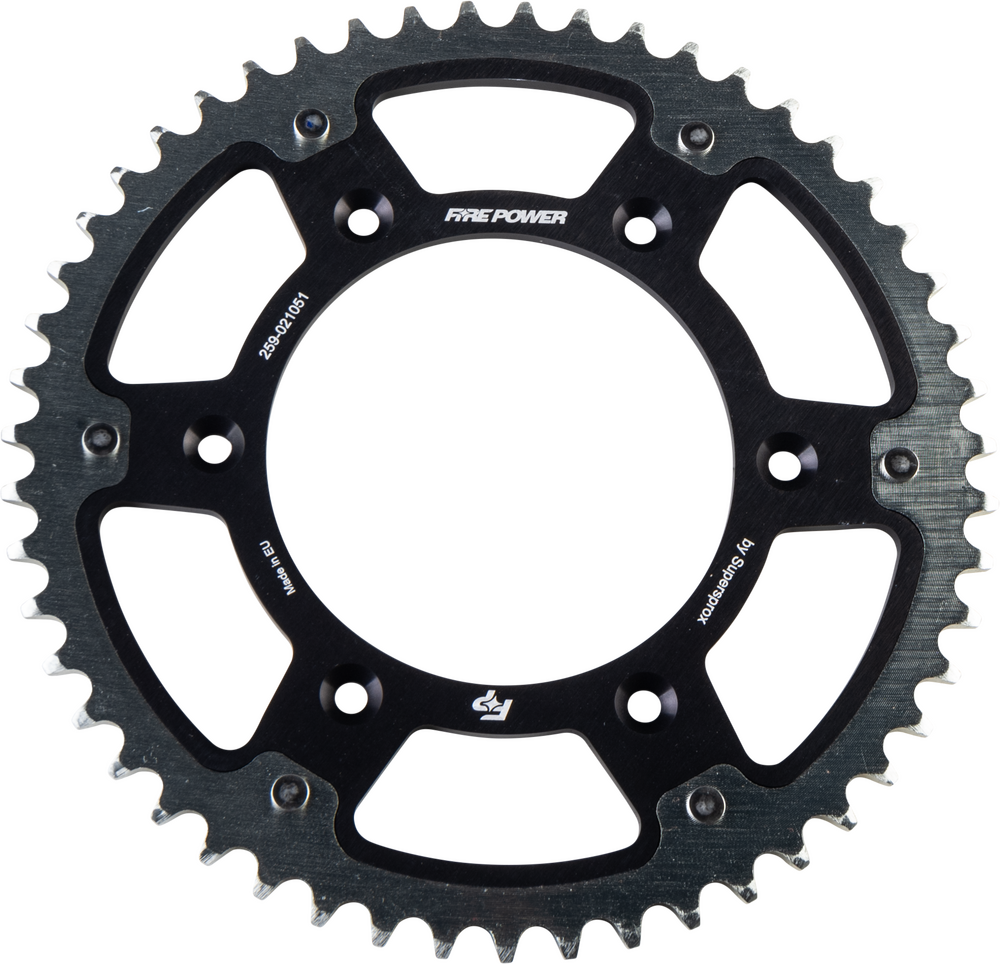 FIRE POWER REAR SPROCKET HYBRID 51T BLK/SIL