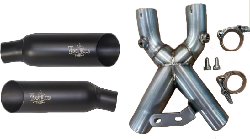 VOODOO SHORTY DUAL MUFFLER BLACK BUSA