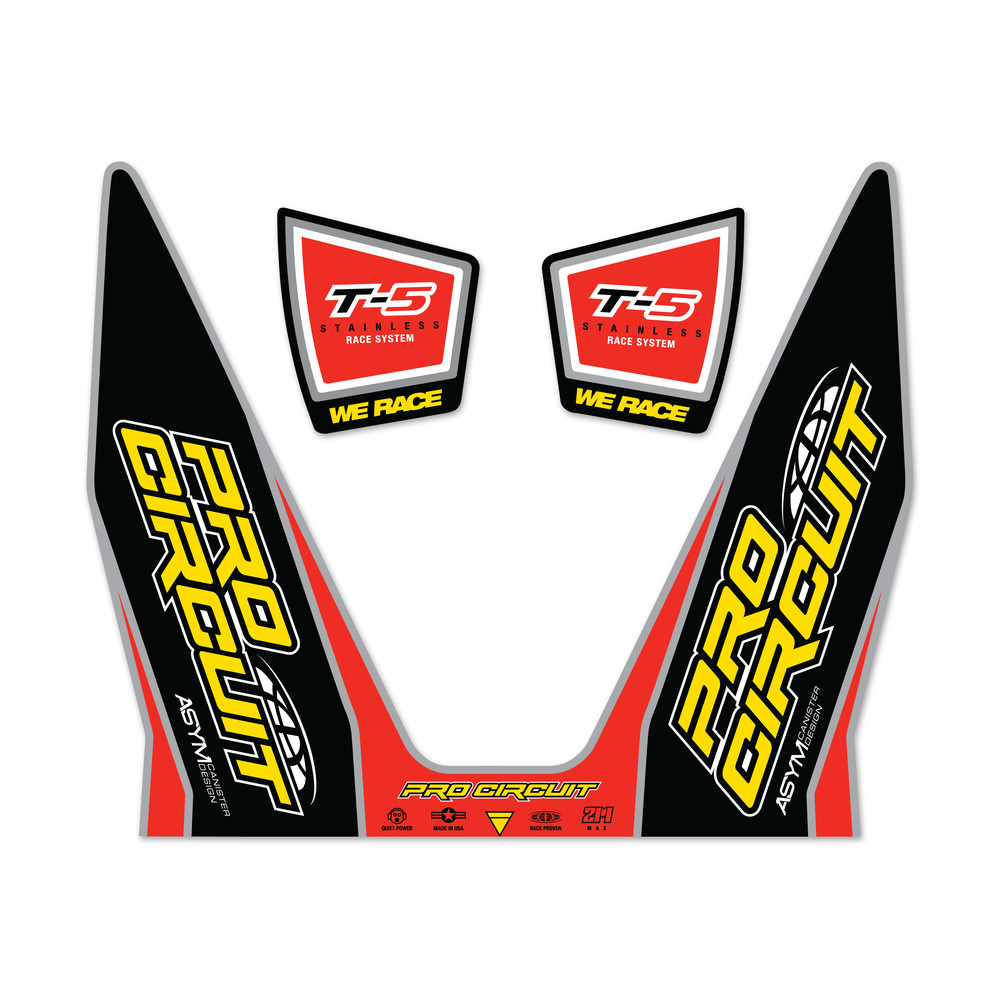 PRO CIRCUIT T-5 DECALS REPLACEMENT MUFFLER STICKERS