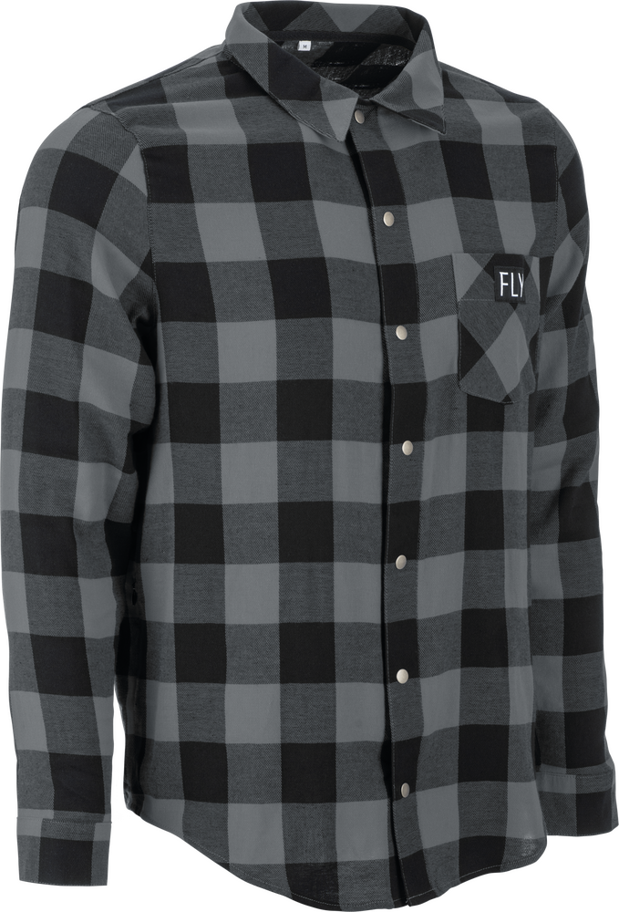 FLY TEK FLANNEL BLACK/GREY SM