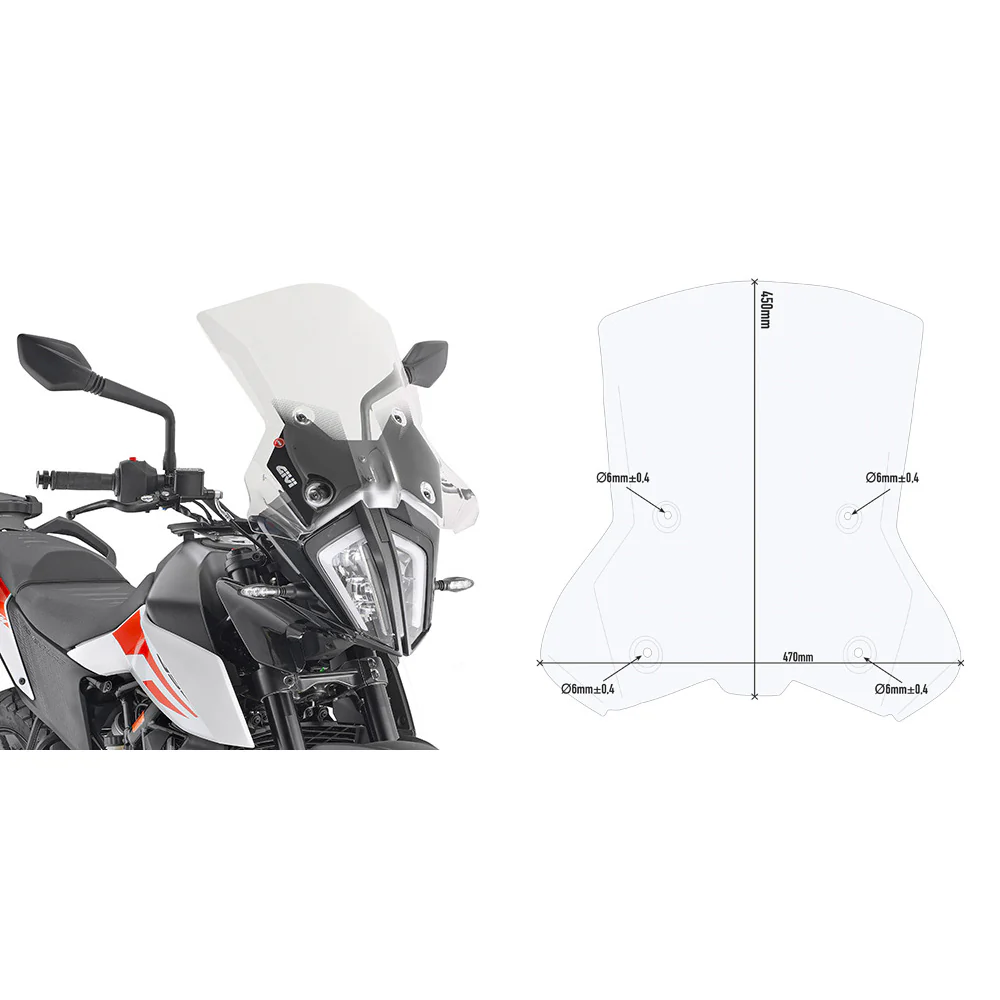 GIVI WINDSHIELD SPECIFIC CLEAR KTM