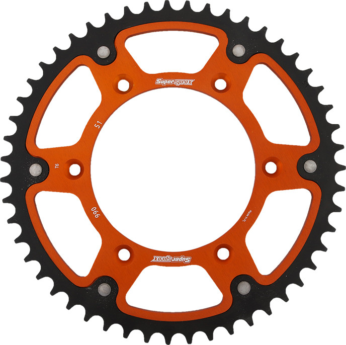 REAR STEALTH SPROCKET ALU/STL 51T-520 ORG HUSQ/KTM