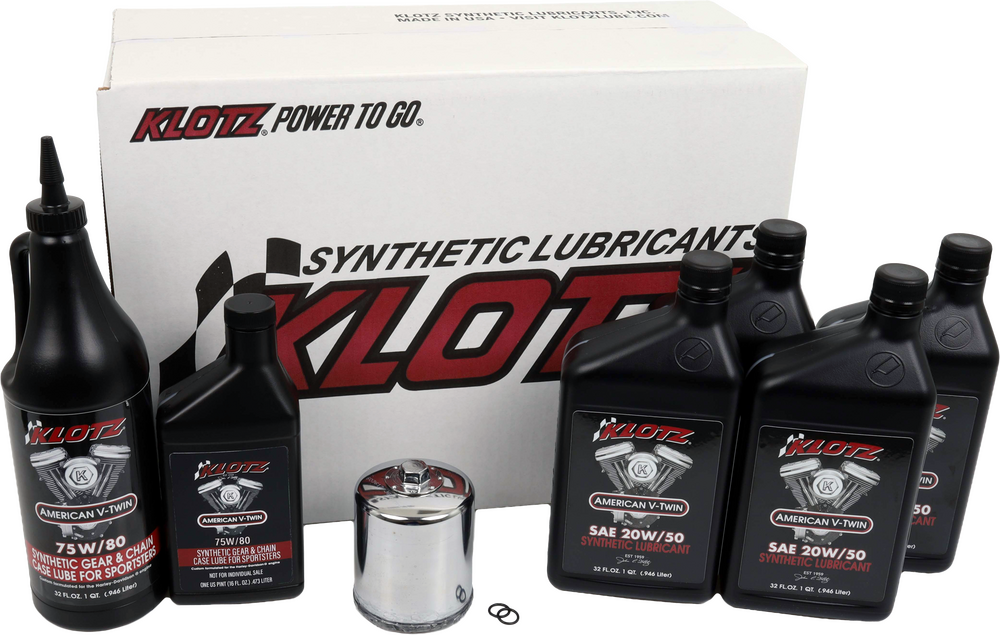 Klotz Premium Harley-Davidson 4qt Synthetic Oil Change Kit