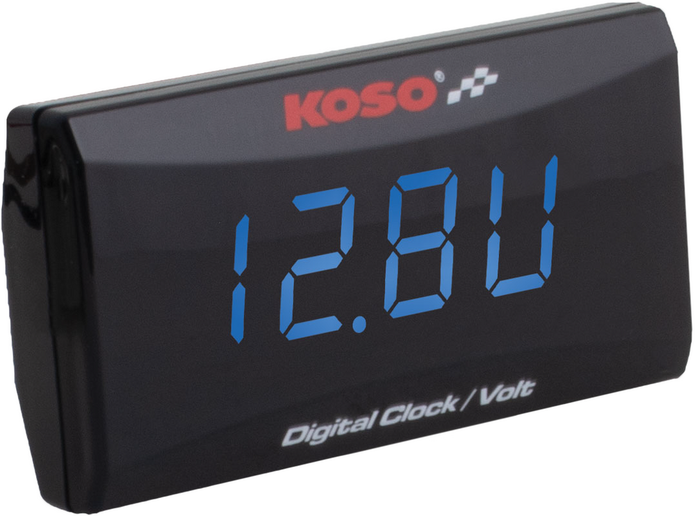 KOSO SUPER SLIM CLOCK / VOLT METER BLUE DISPLAY
