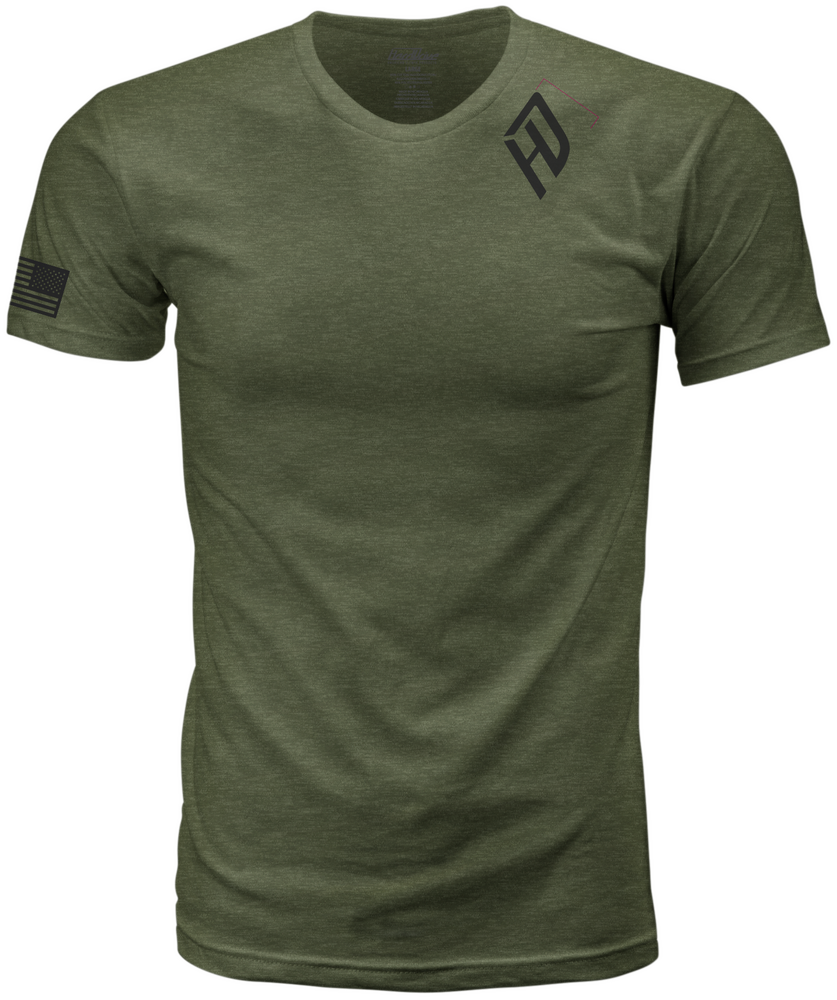 Harddrive Emblem Tee — Olive Green/Black