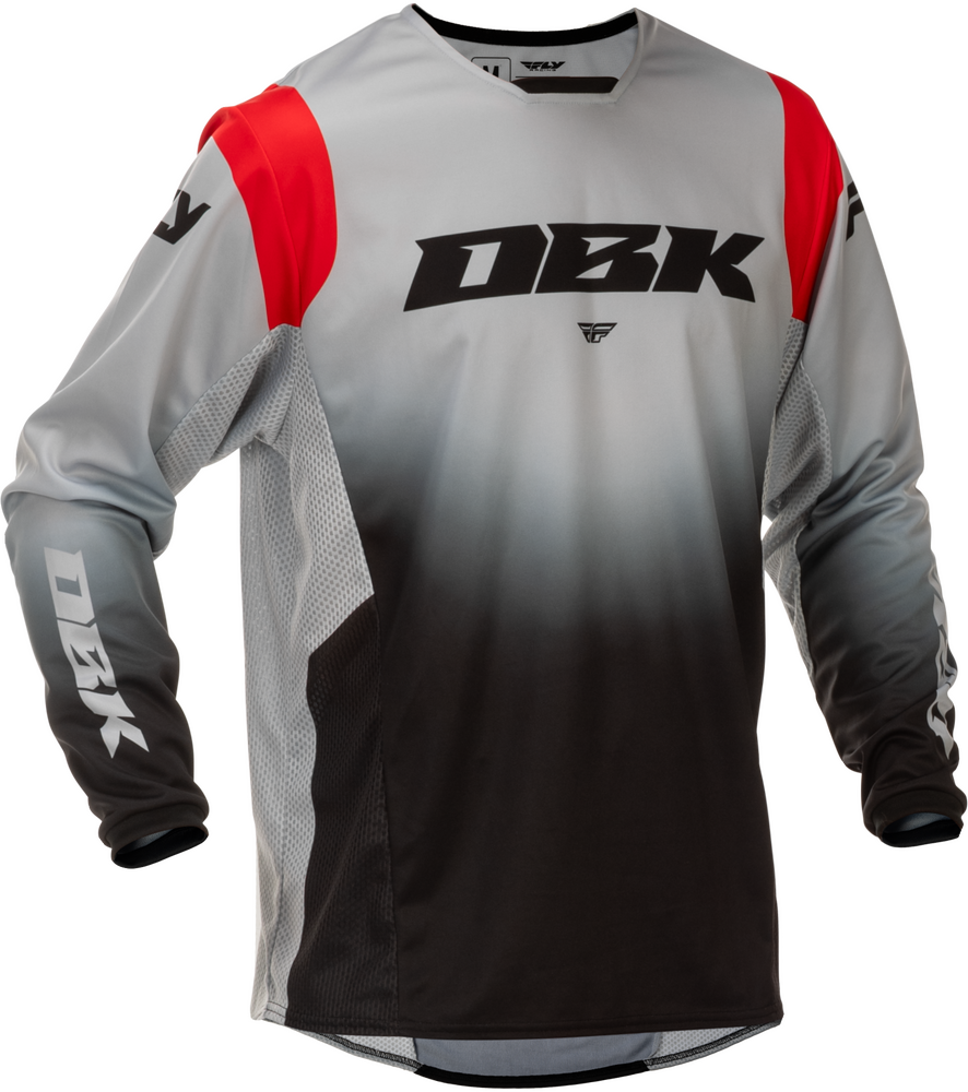 Fly Racing 2026 Kinetic DBK Jersey — Grey/Black/Red