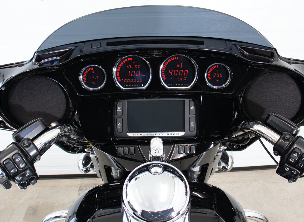 KOSO 4 PIECE RED LED GAUGES `14-22 FLHT FLHX FLTR