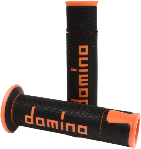 DOMINO RACING A450 ROAD RACING GRIPS BLACK/ORANGE PAIR