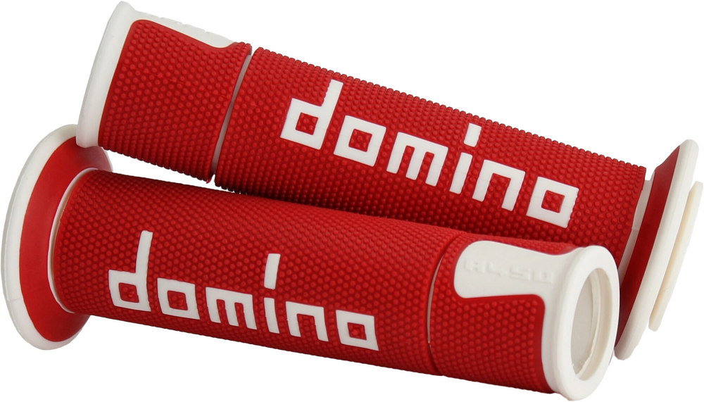 DOMINO RACING A450 ROAD RACING GRIPS RED/WHITE PAIR