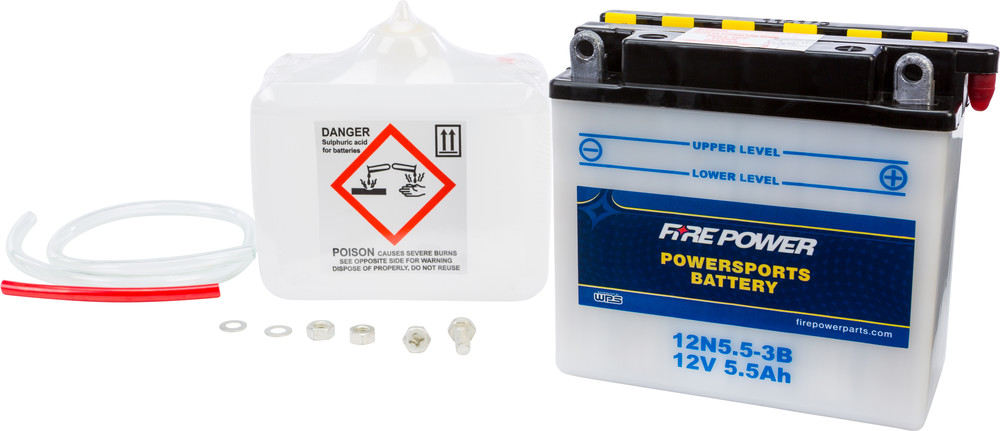 FIRE POWER BATTERY W/ACID 12N5.5-3B 12V