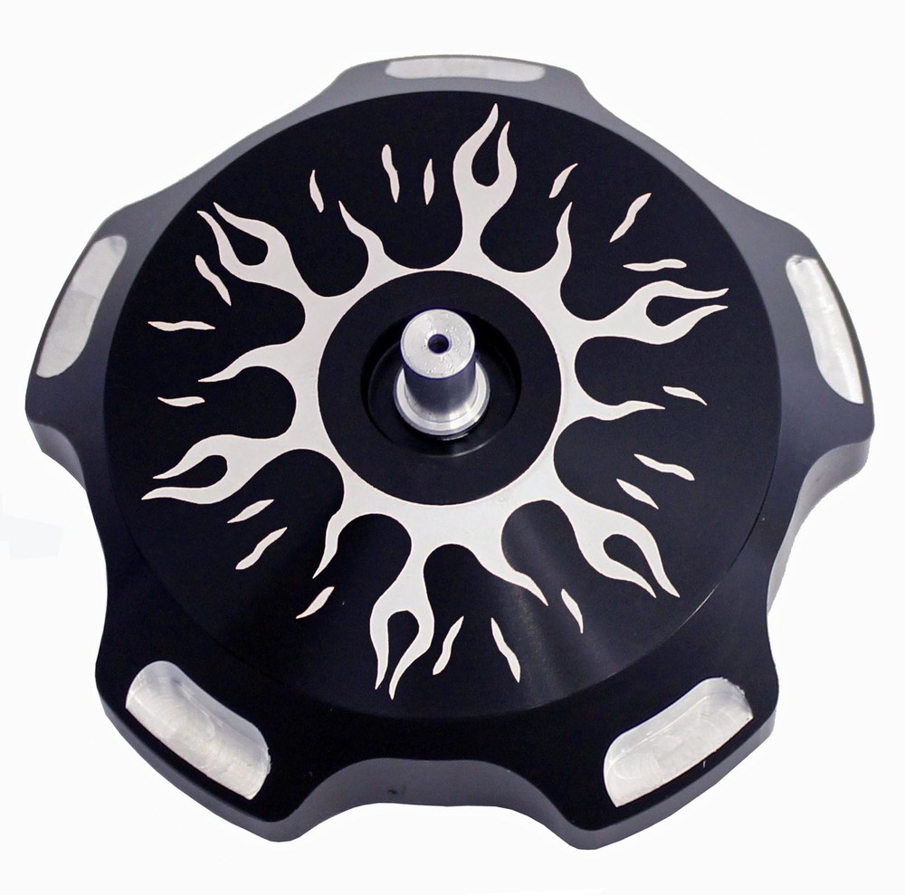 MODQUAD BILLET GAS CAP (BLACK FLAMES)