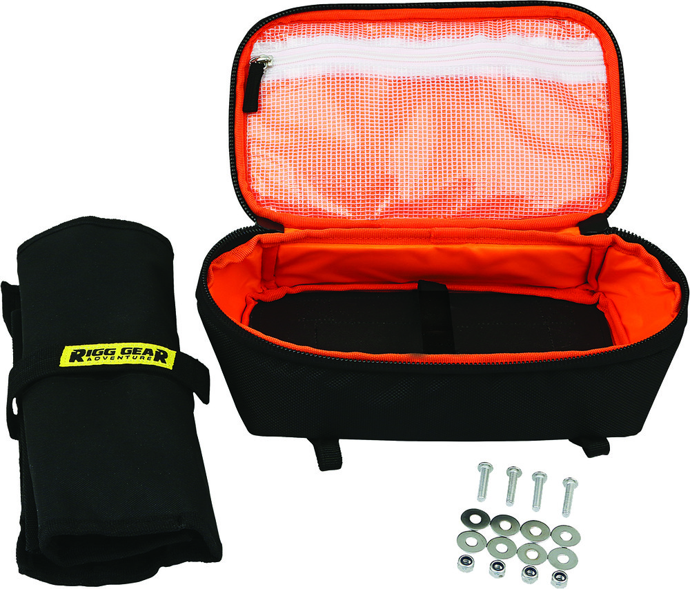 REAR FENDER BAG WITH TOOL ROLL 3L BLACK
