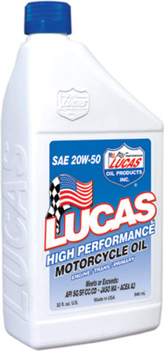 LUCAS HIGH PERFORMANCE OIL 20W-50 QT
