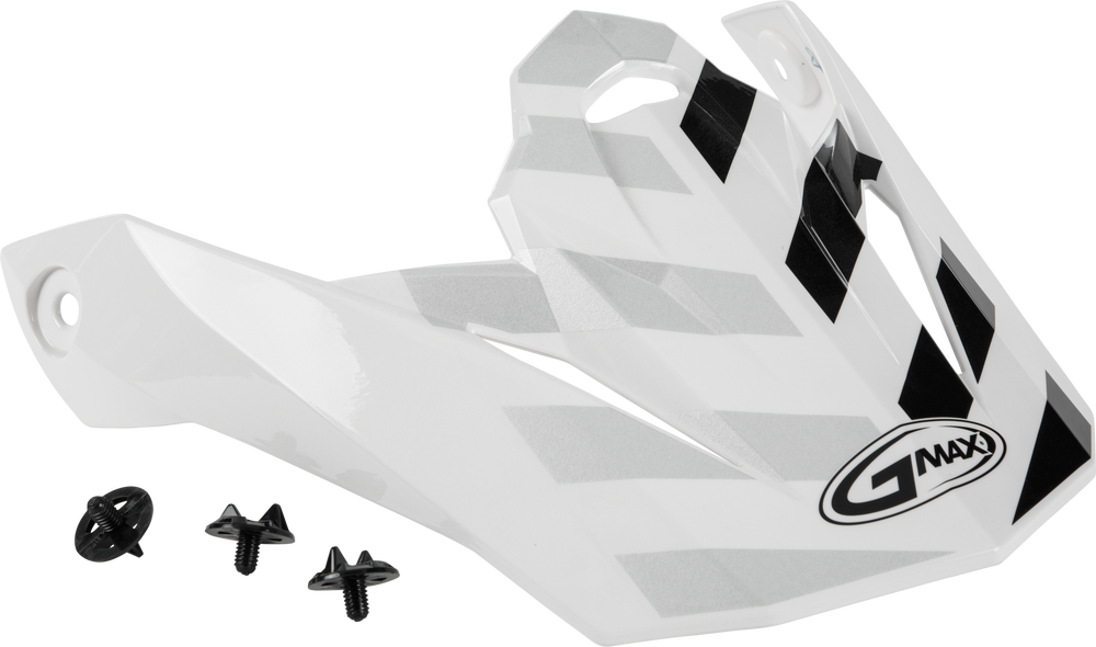 Gmax Fame MX-86 Visor w/Screws — White/Silver/Grey