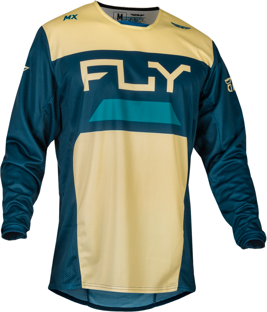 Fly Racing Kinetic Reload Jersey — Ivory/Navy/Cobalt