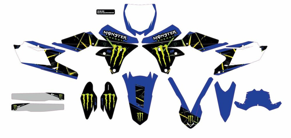 D-COR CMPLT KIT MONSTER ENERGY SLASH WHITE BG