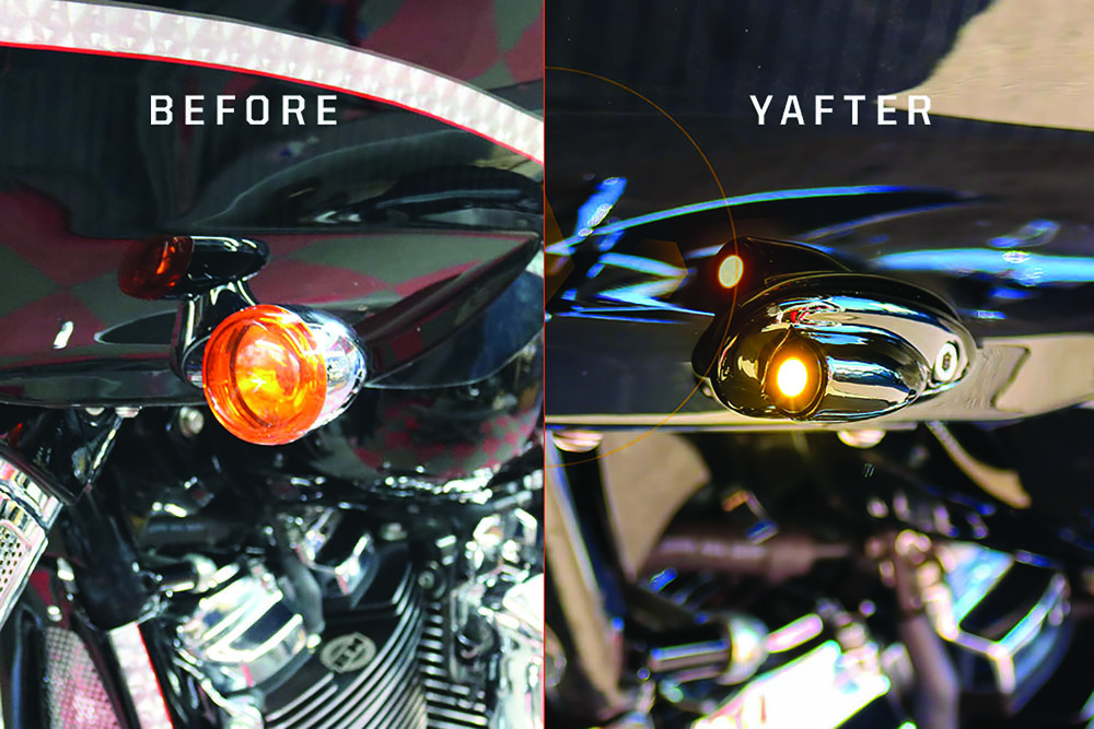 Baggernation Lightning Bullet Kit Chrome Running Light Fltr